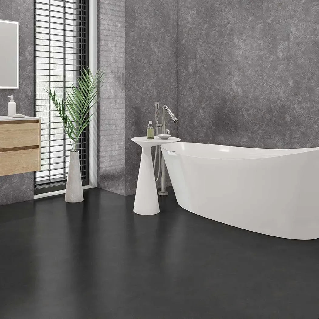 10mm Waterproof Shower Panel Grey Stone Gloss 2400x1000mm