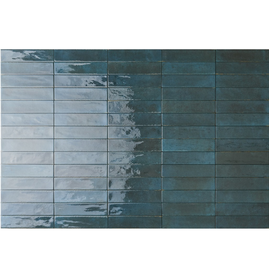 Soho Blue Brick Effect Wall Tile 6x25cm