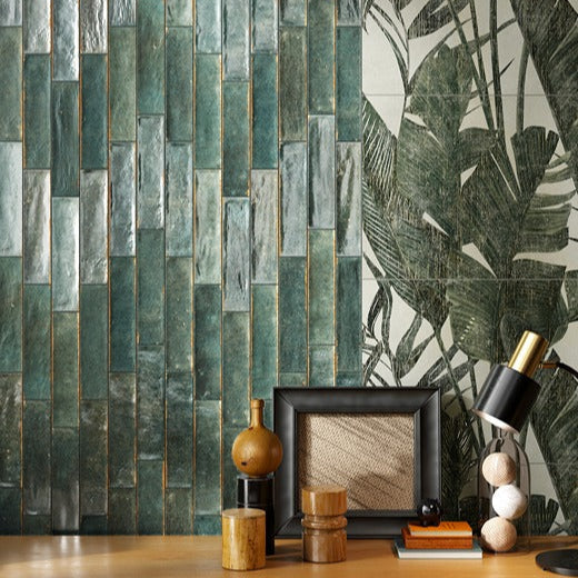 Soho Emerald Brick Effect Wall Tile 6x25cm
