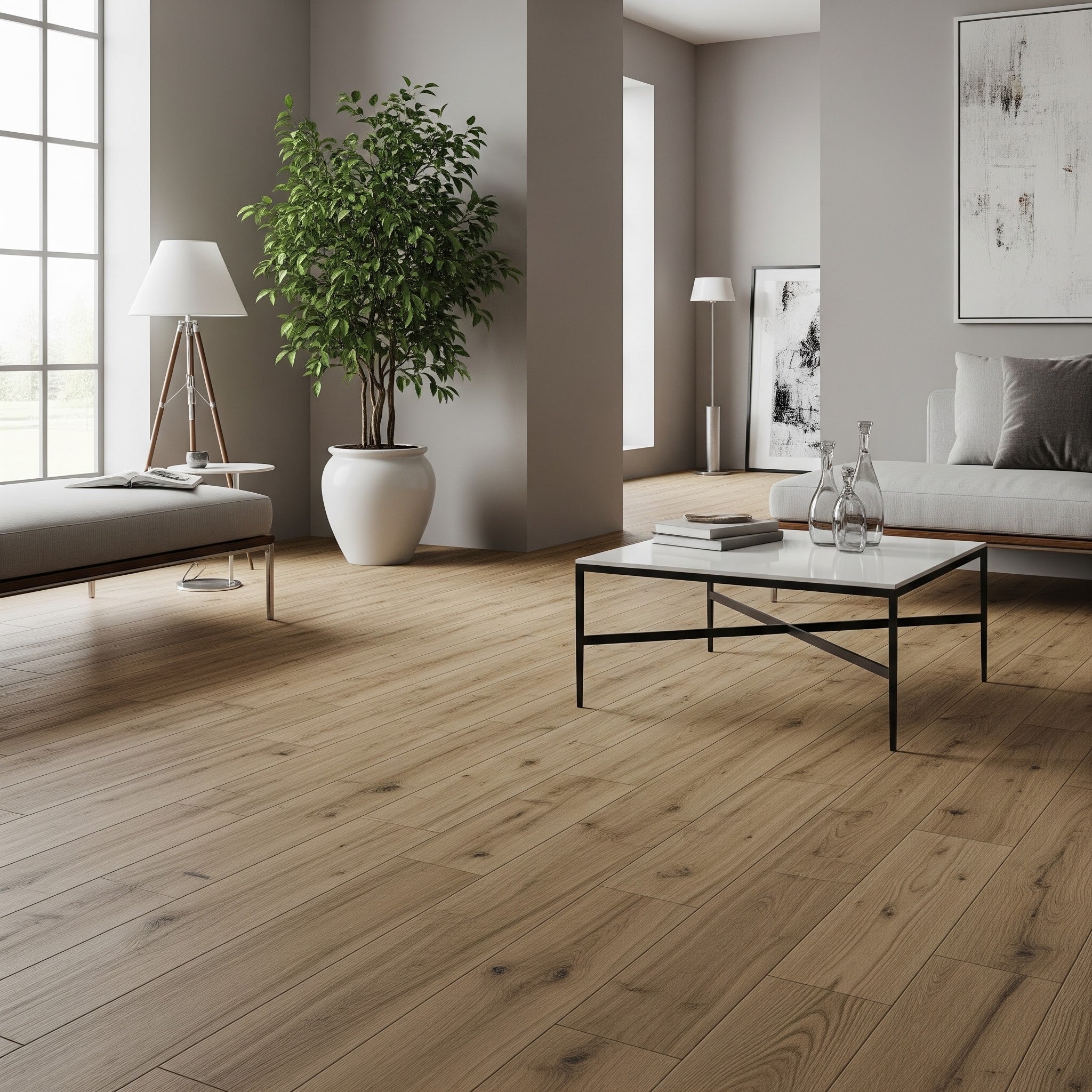 Soul Natural Oak Wood Effect Porcelain Floor Tile 23.3x120cm-Tile