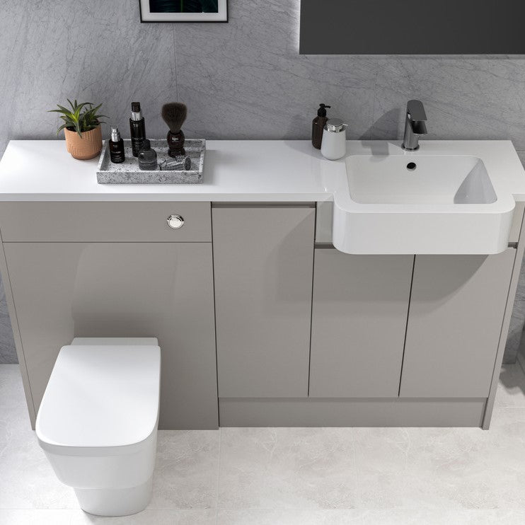 Valpolicella 600mm Slim WC Unit - Pearl Grey Gloss