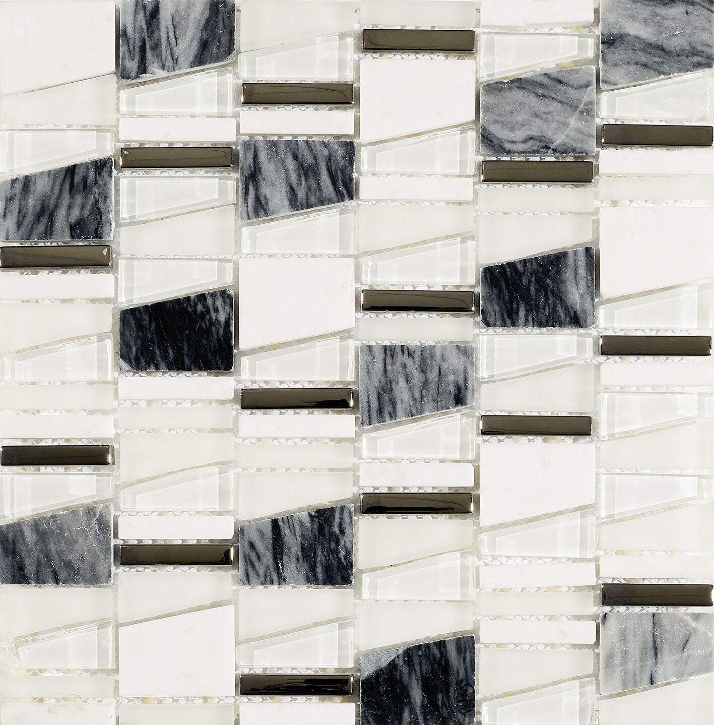 Verona Salvador Grey Stone/Glass Angular Mix Mosaic