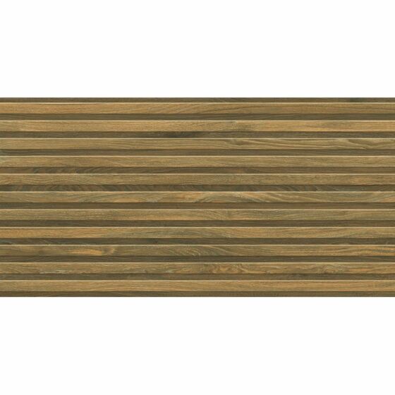 Kinabalu Dark Oak Wood Effect Matt Glazed Porcelain Panel 60x120cm