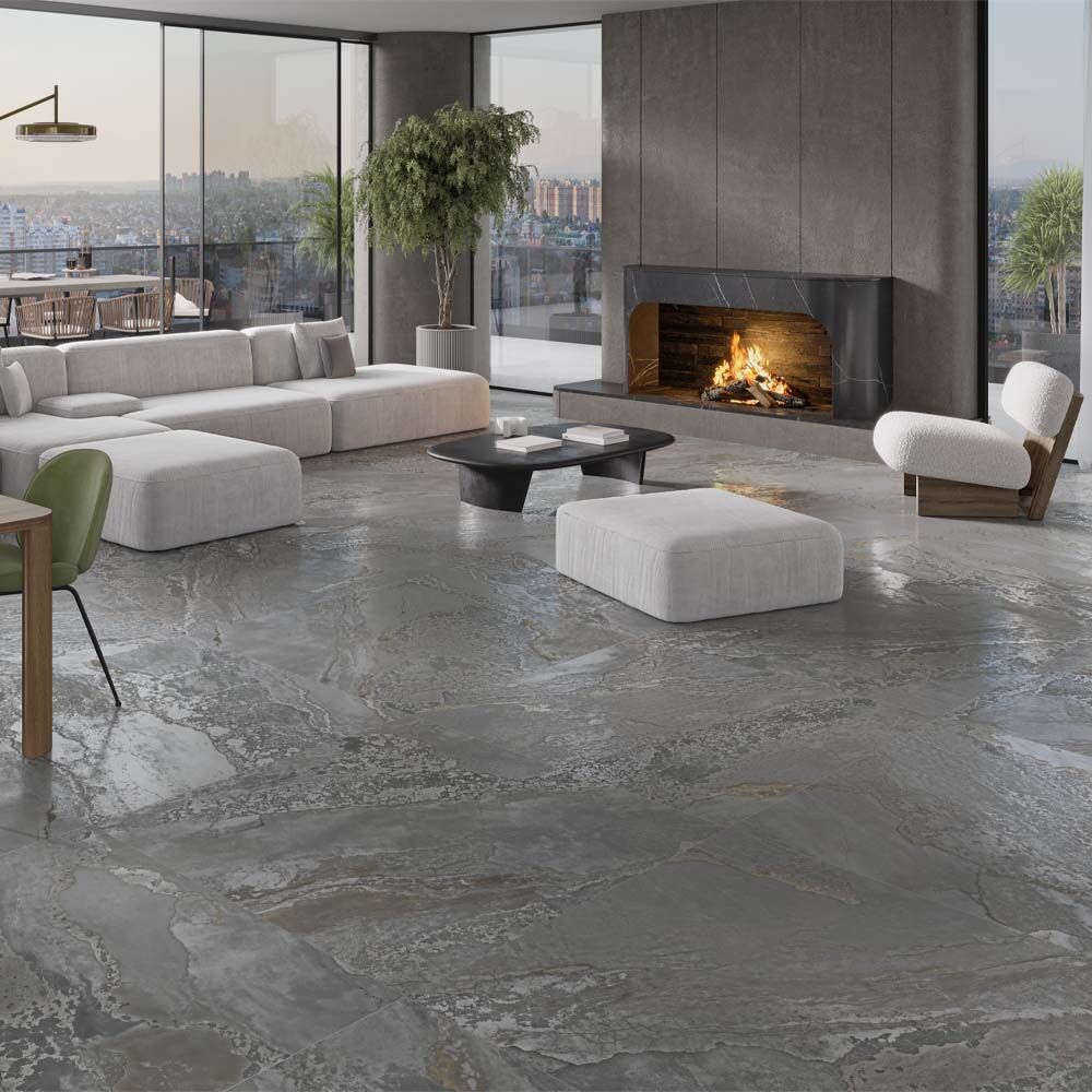 Planet Dark Glazed Polished Porcelain 1198x598mm