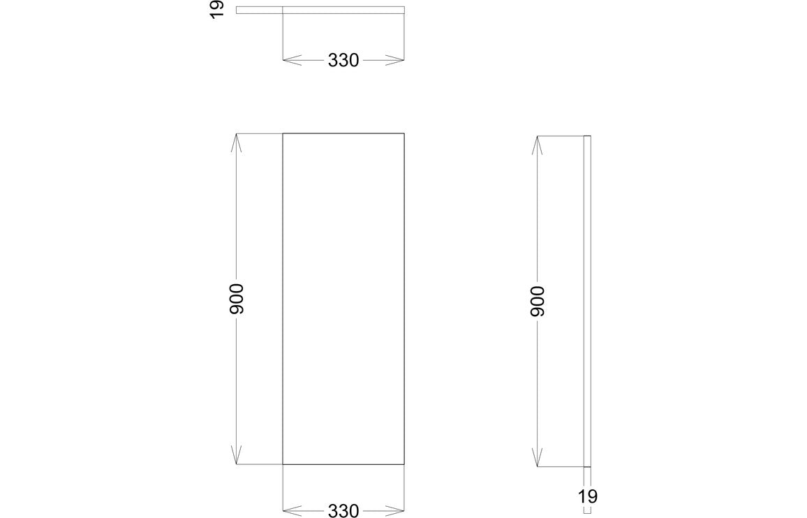 Valpolicella 900x330mm Base End Panel - Pearl Grey Gloss