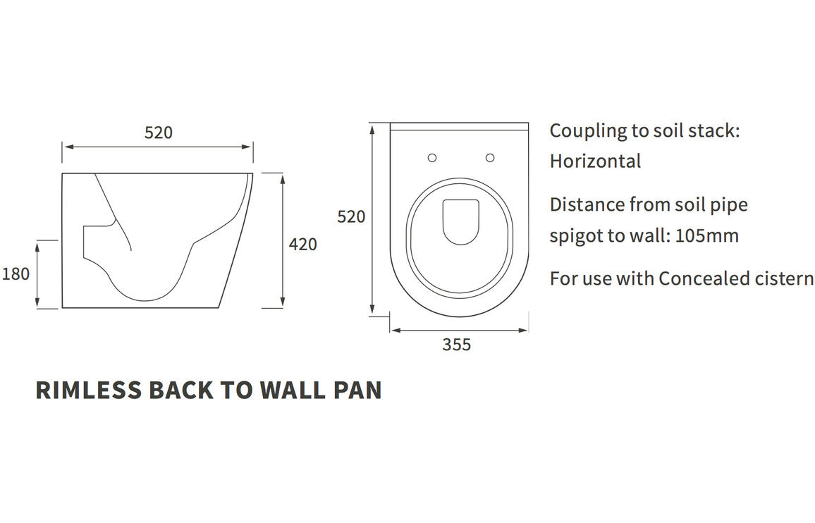 Colleen Rimless Back To Wall WC & Soft Close Seat
