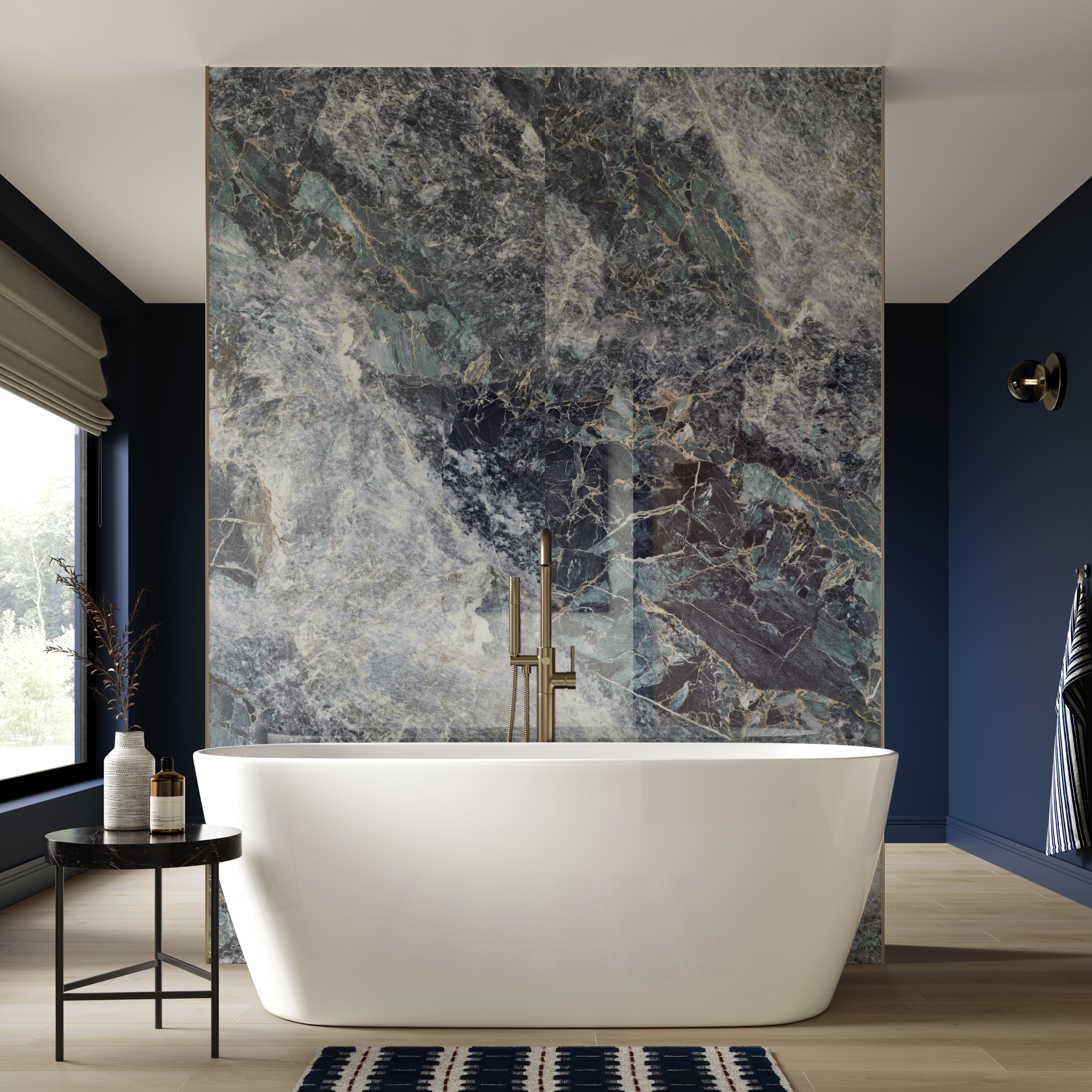 Aqua Wall Blue Moon Gloss SPC Wall Panel 950x2400x6mm