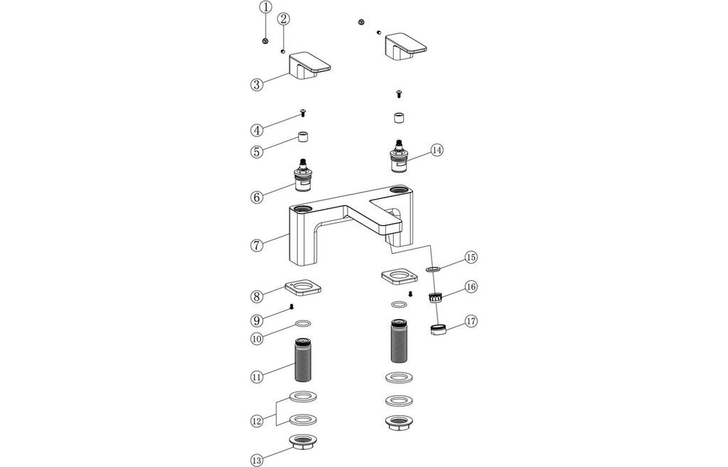 Adrio Bath Filler - Chrome-Bath Taps-DITB2254-