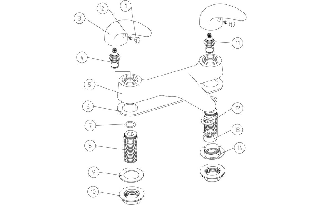 Aiora Low Pressure Bath Filler - Chrome-Bath Taps-CAPTA4141-