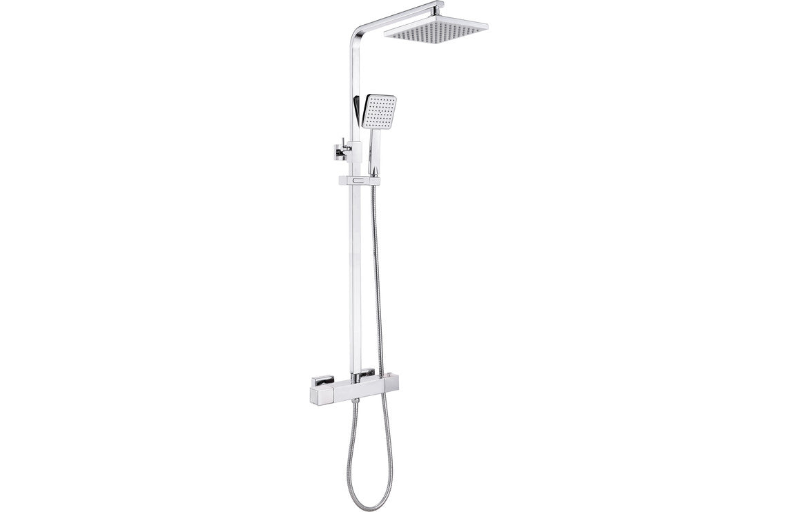 Aka Cool-Touch Thermostatic Mixer Shower w/Riser & Overhead Kit-Shower Rail Kits-DICM0580-