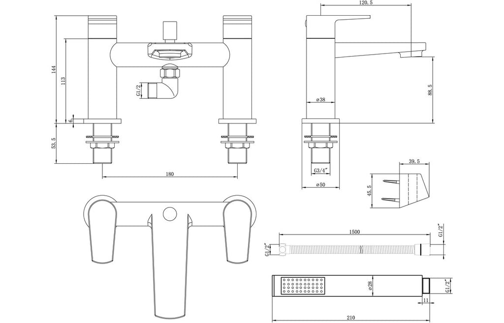 Albury Bath/Shower Mixer - Chrome-Bath Taps-CAPTA9403-