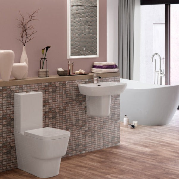 Amber 600x400mm 1TH Basin & Full Pedestal-Basins-DIPBP1090-