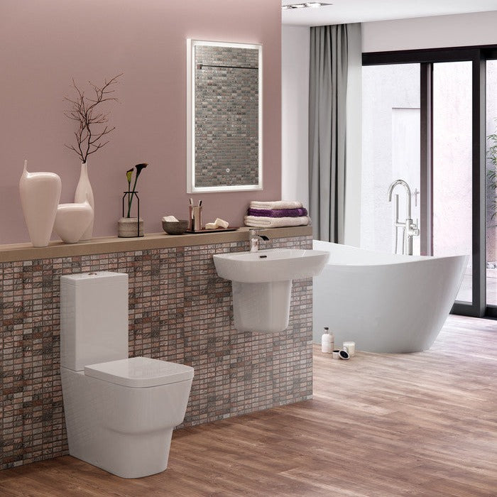 Amber 600x400mm 1TH Basin & Semi Pedestal-Basins-DIPBP1032-
