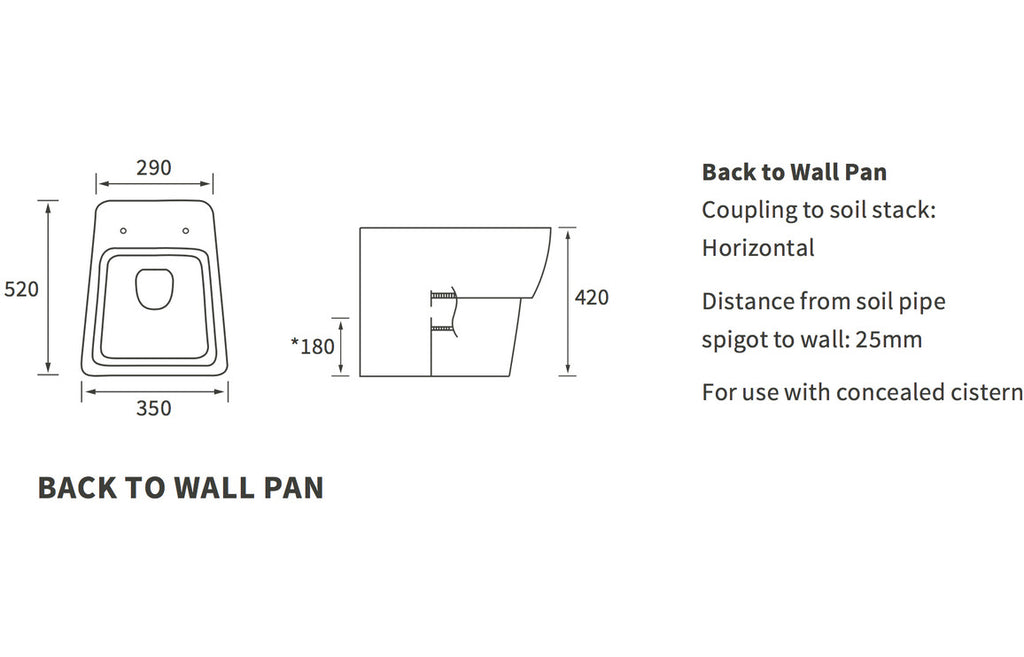 Amber Back To Wall WC & Soft Close Seat-Toilets-DIPTP030-