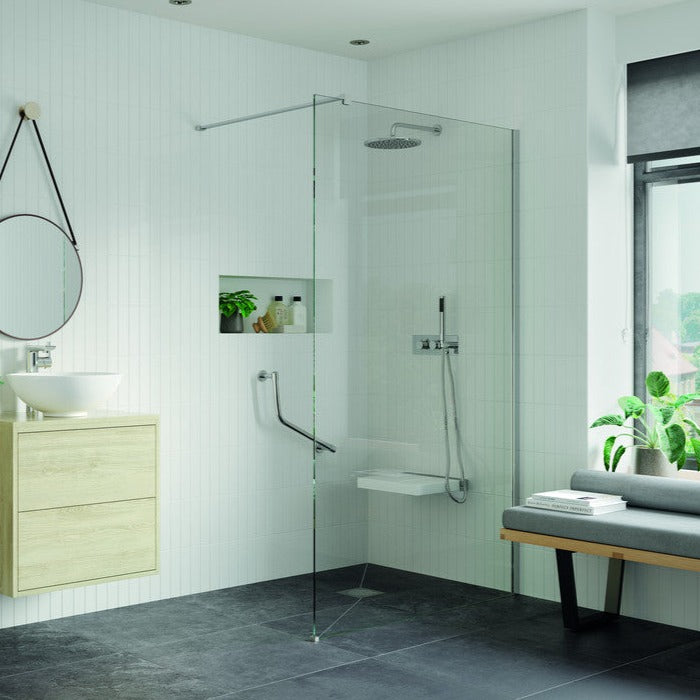 Angled 47cm Grab Rail - Chrome-Enclosure Accessories-DIAC0148-