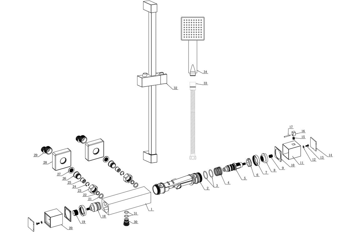Argo Cool-Touch Thermostatic Bar Mixer Shower-Shower Rail Kits-DICM0572-