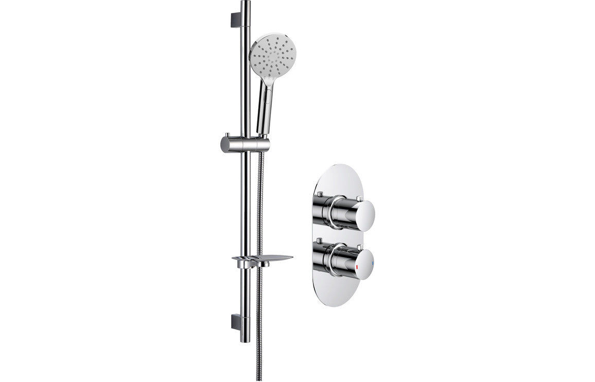 Ashington Single Outlet Concealed Shower Valve and Riser Kit-Shower Sets-CAPSH1550/1561-