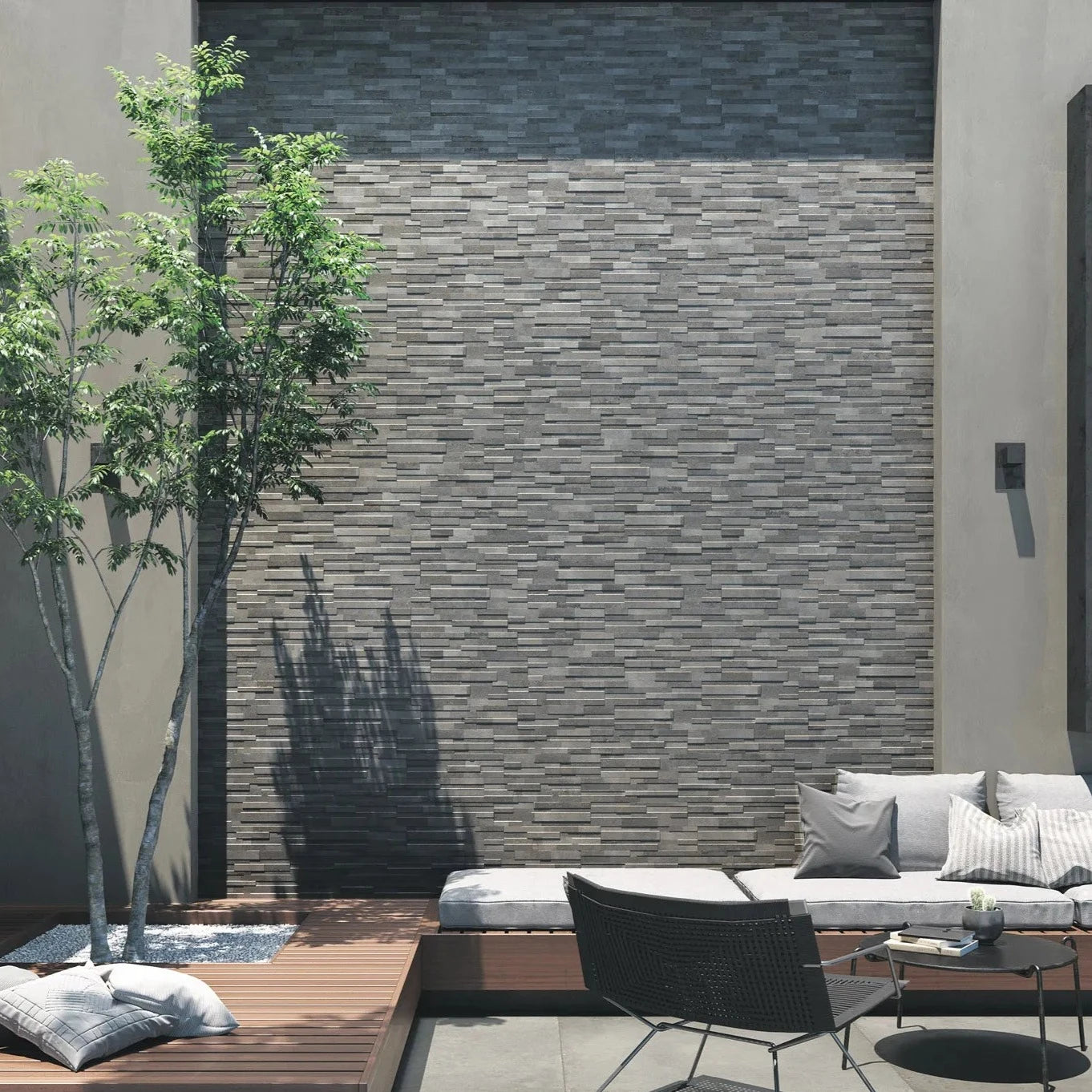 Aspen Dark 3D Porcelain Cladding 15x61cm
