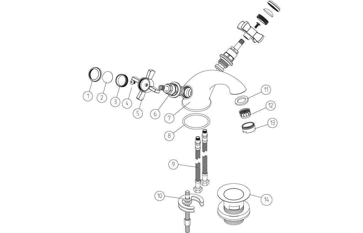 Avana Basin Mixer & Waste - Chrome-Basin Taps-CAPTA4107-