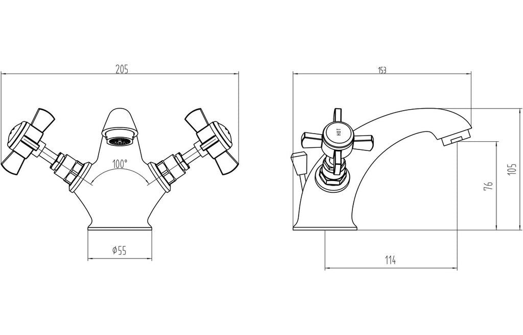Avana Basin Mixer & Waste - Chrome-Basin Taps-CAPTA4107-