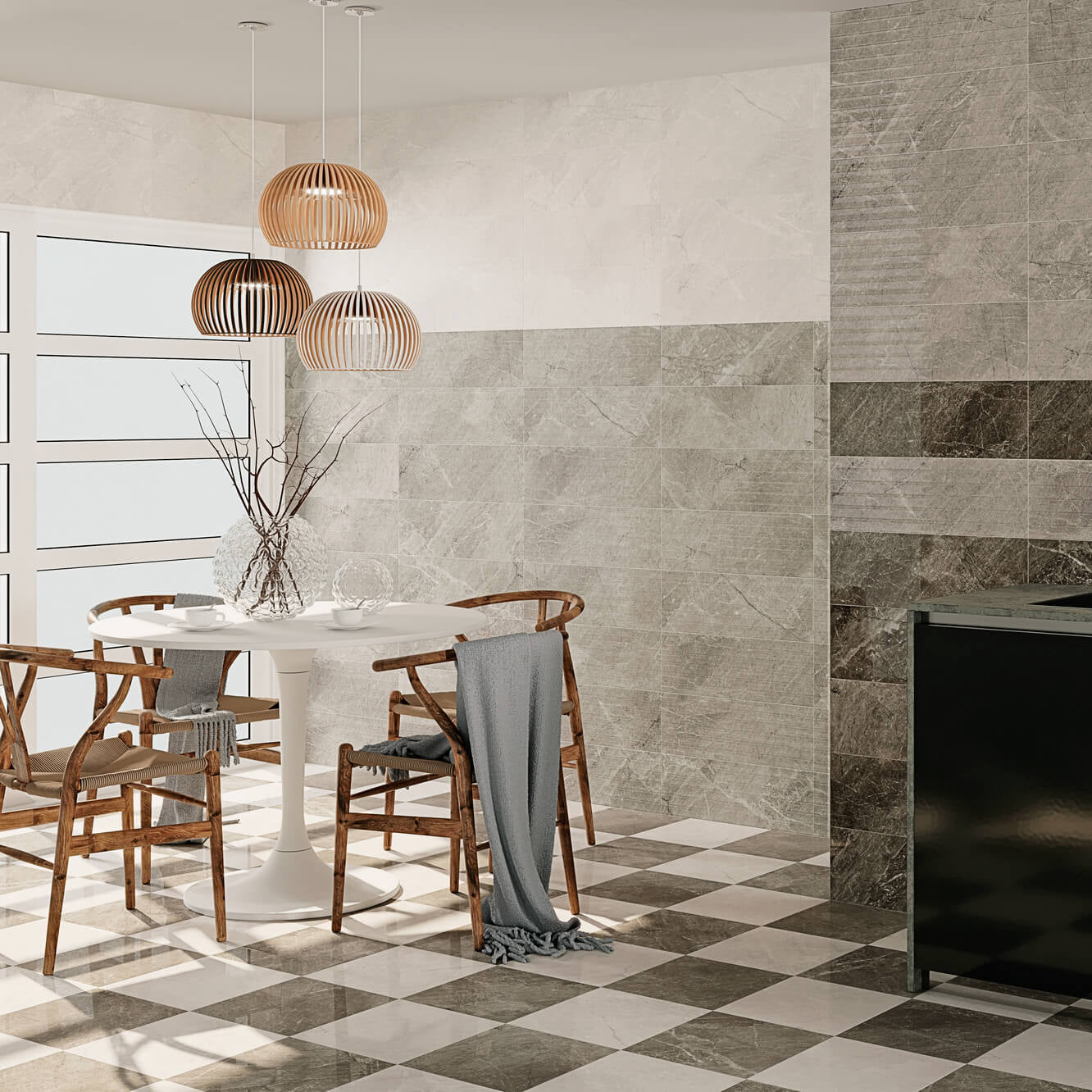 Balkan White Stone Effect Ceramic Wall Tile 20x60cm