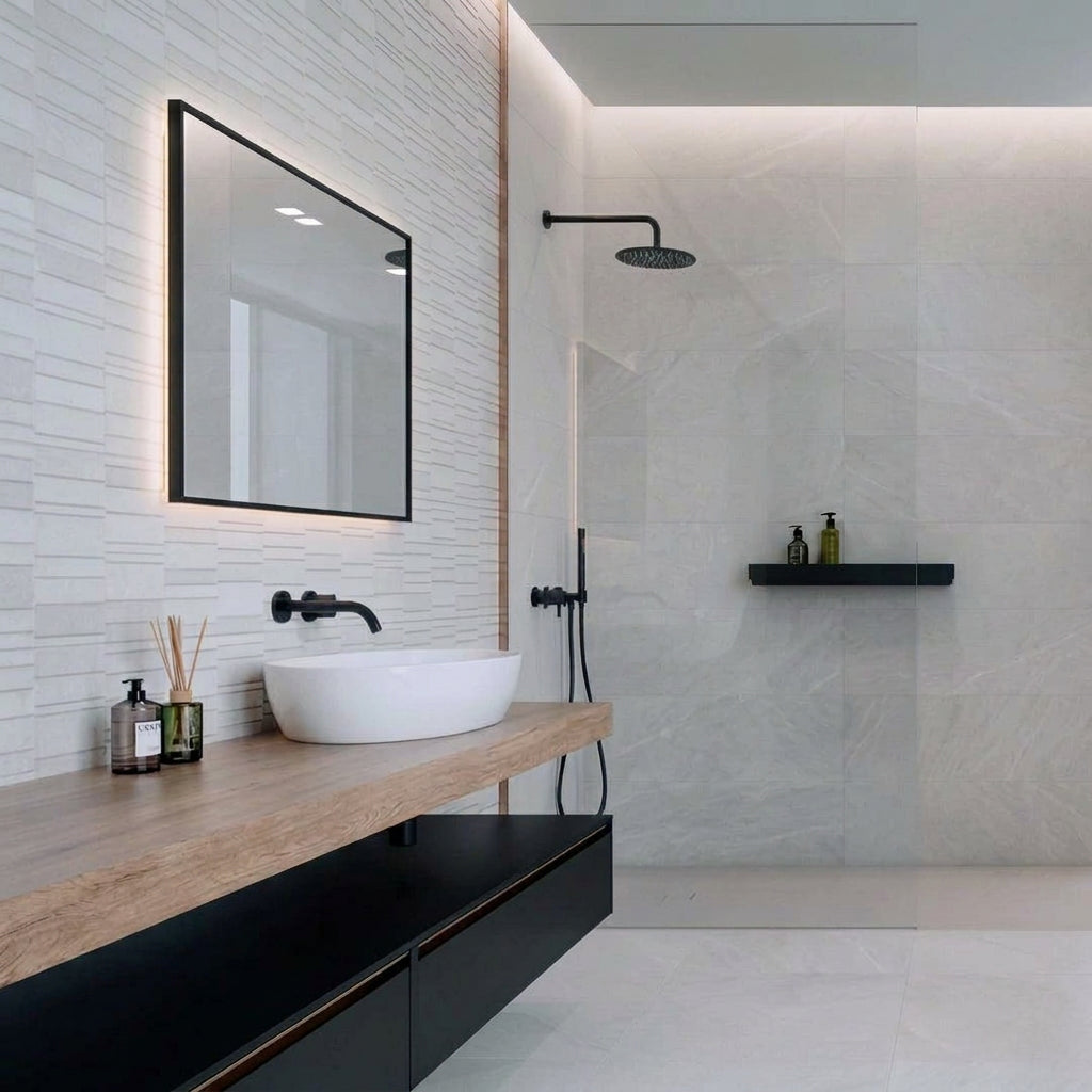 Baltic White Ceramic Wall Tile 30x90cm