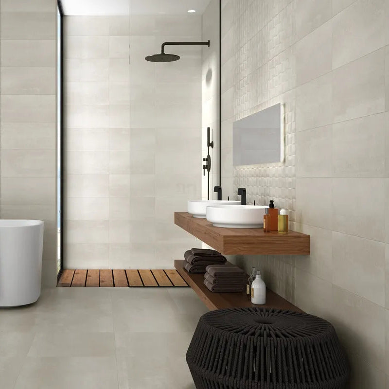Barrington Cream Ceramic Wall Tile 25x50cm