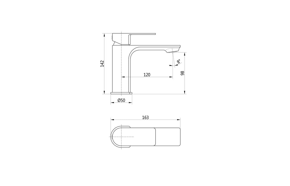 Bella Basin Mixer Matt Black-Basin Taps-DITS1240-