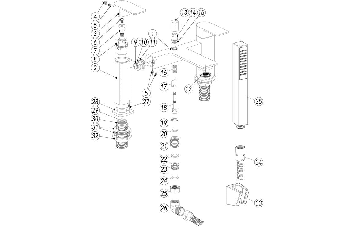 Bella Bath Shower Mixer - Chrome-Bath Taps-DITB2162-