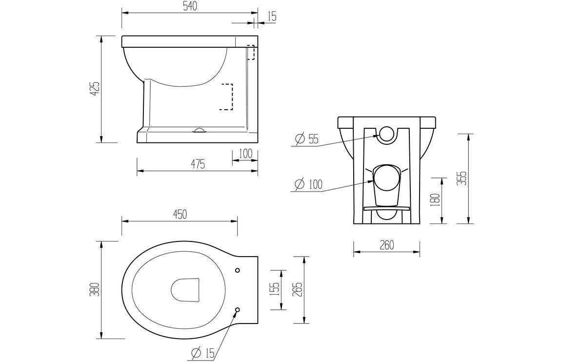 Berlington Traditional Back To Wall WC Brushed Brass Finish & Soft Close Seat-Toilets-DIPT0334-