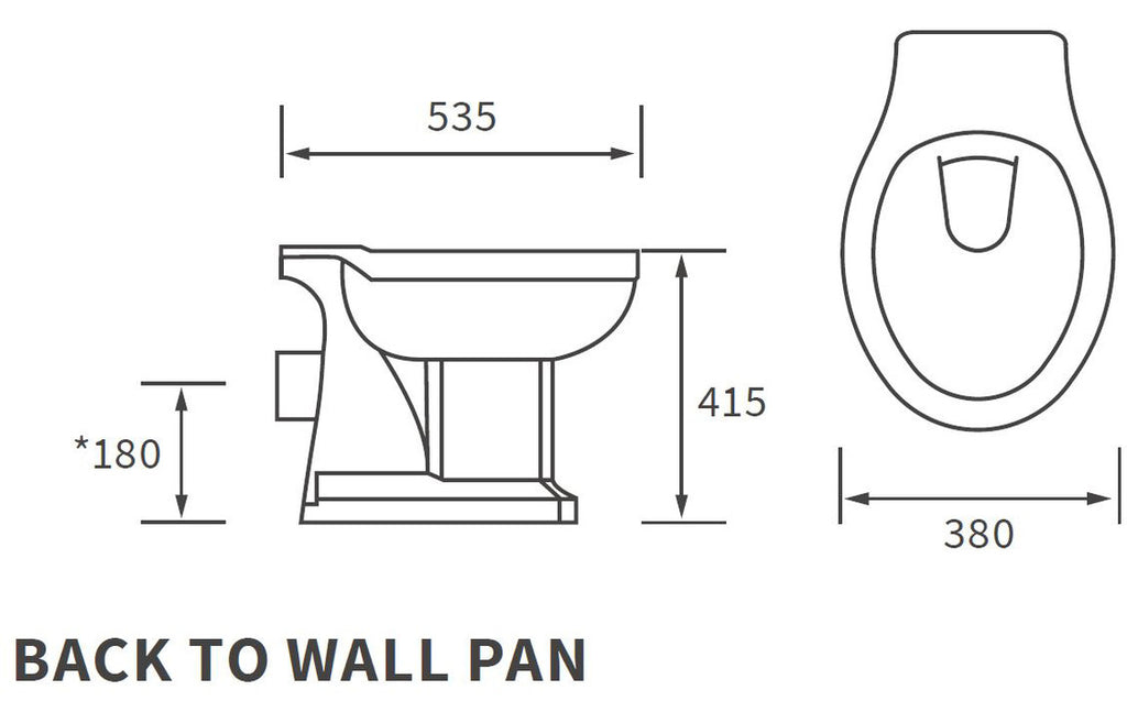 Berlington Traditional Back To Wall WC & Chrome Soft Close Seat-Toilets-DIPTP0180-