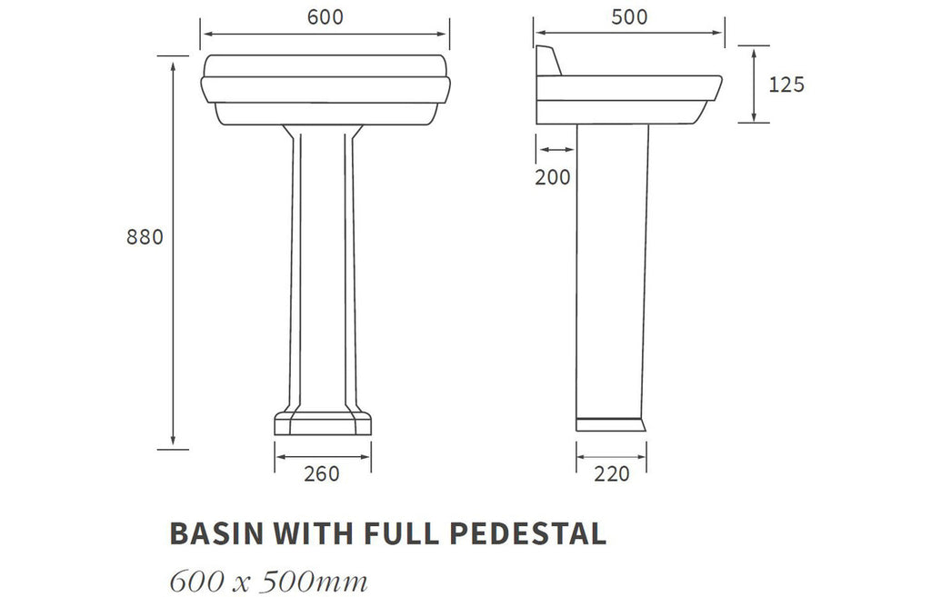 Berlington Traditional Basin & Full Pedestal-Basins-DIPBP148-