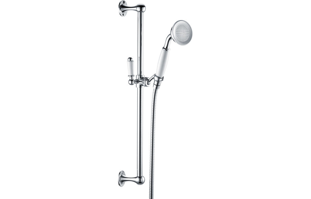Berlington Traditional Chrome Slide Rail Kit and Handset-Shower Rail Kits-DICM0556-