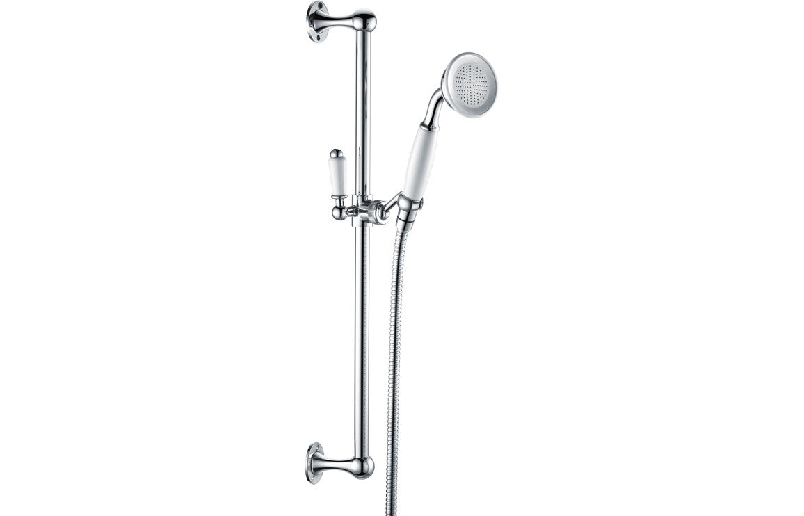 Berlington Traditional Chrome Slide Rail Kit and Handset-Shower Rail Kits-DICM0556-