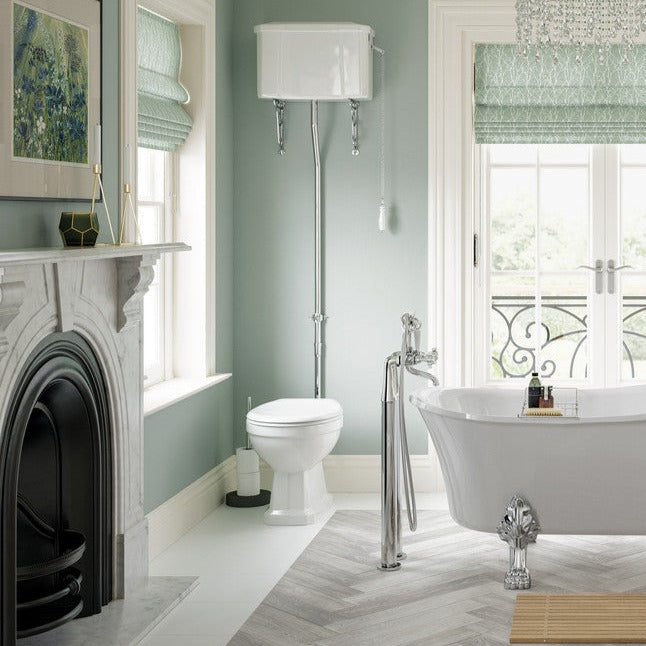 Berlington Traditional High Level WC & Soft Close Seat-Toilets-DIPTP0184-