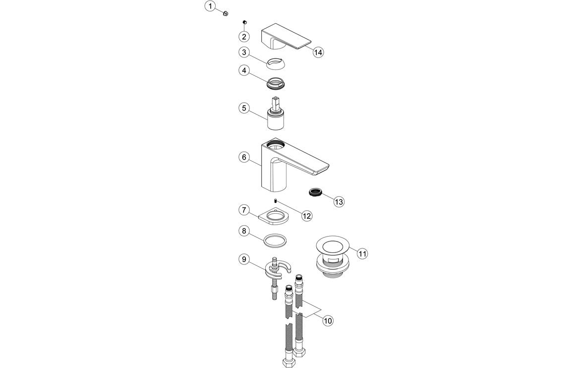 Bettola Cloakroom Basin Mixer - Brushed Brass-Basin Taps-DITS1330-