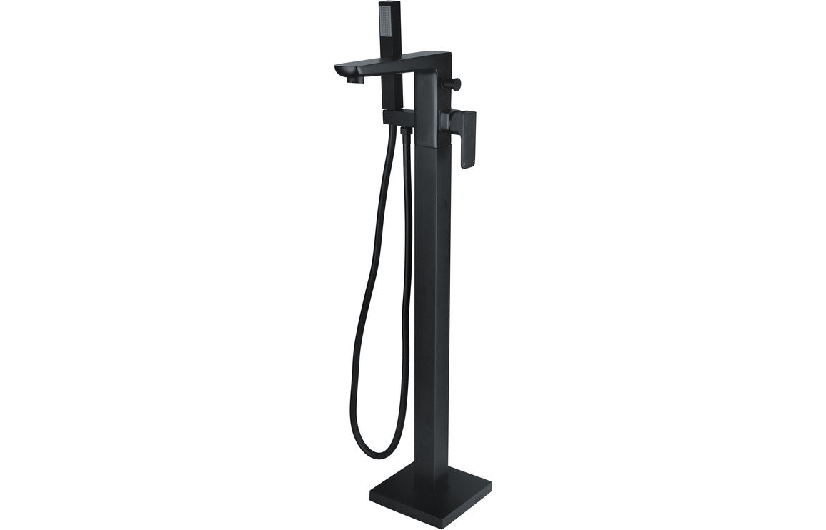 Bettola Floor Standing Bath/Shower Mixer - Matt Black-Bath Taps-DITB1108-