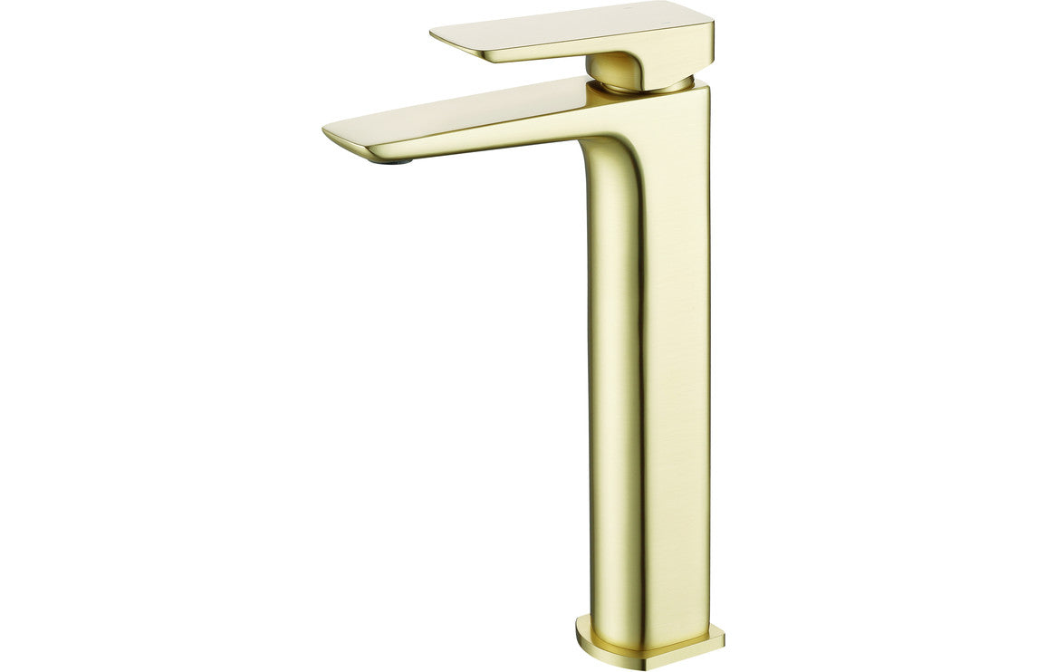 Bettola Tall Basin Mixer - Brushed Brass-Basin Taps-DITS1332-