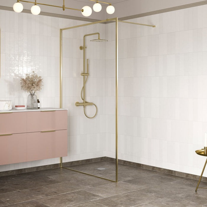 Capital Wet Room Panel 1000mm - Brushed Brass-Shower Enclosures-CAPCS0126BB-