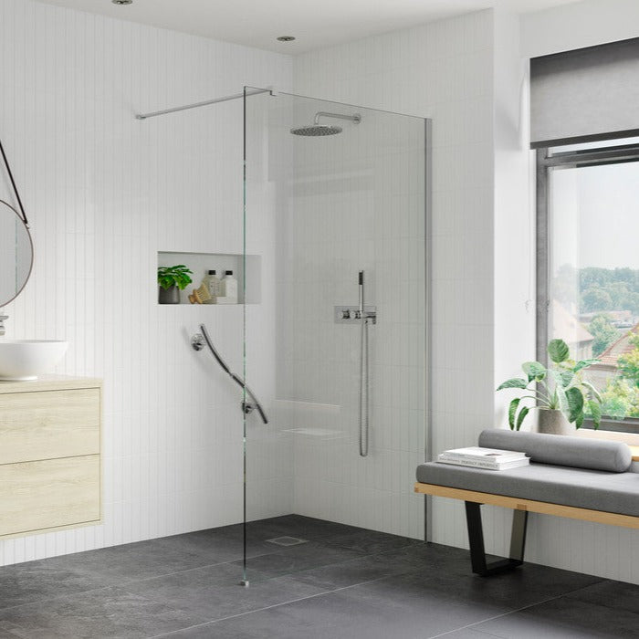 Capital Wet Room Panel 1000mm - Chrome-Shower Enclosures-taba-