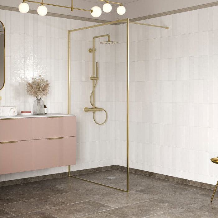 Capital Wet Room Panel 800mm - Brushed Brass-Shower Enclosures-CAPCS0124BB-