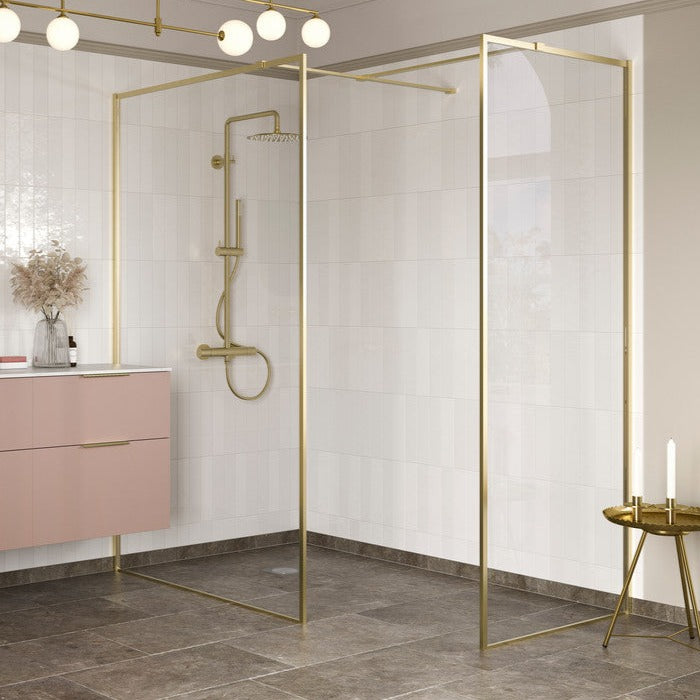 Capital Wet Room Panel 900mm - Brushed Brass-Shower Enclosures-CAPCS0125BB-