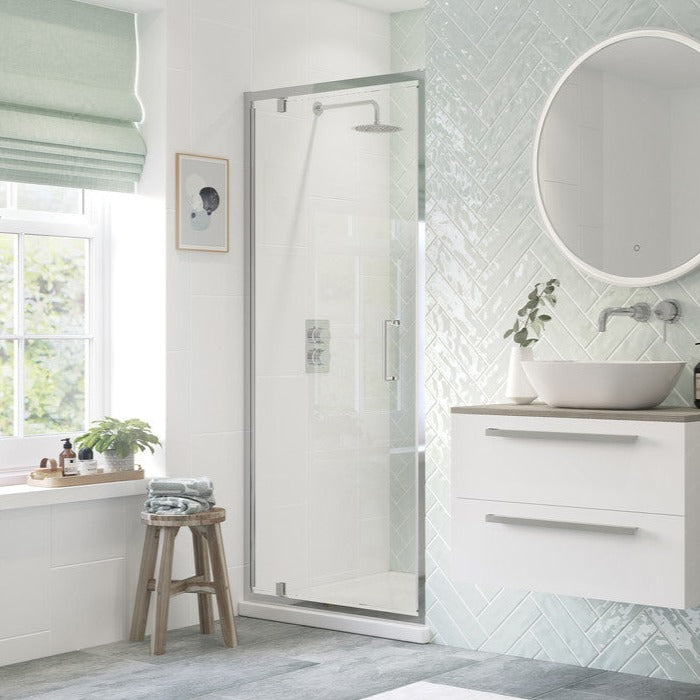 Capital8 Pivot Door 800mm Chrome-Shower Enclosures-CAPCS0803-