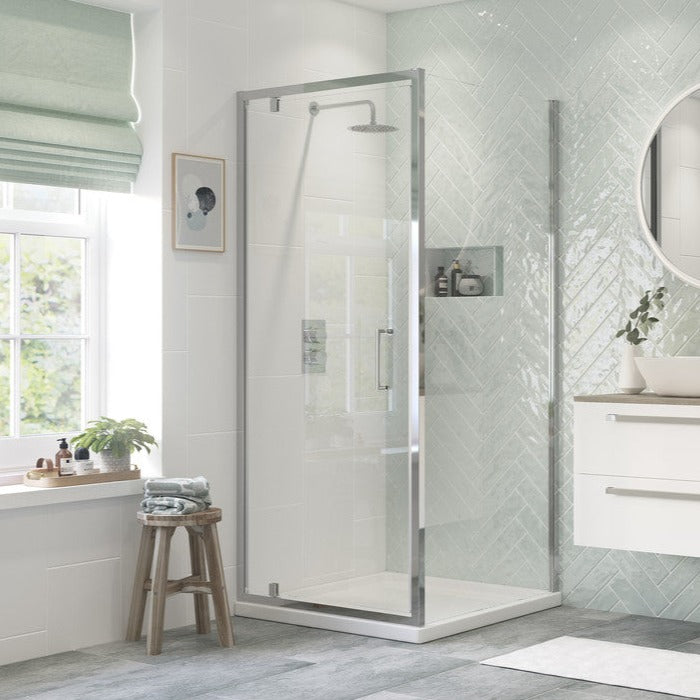 Capital8 Pivot Door 900mm Chrome-Shower Enclosures-CAPCS0804-