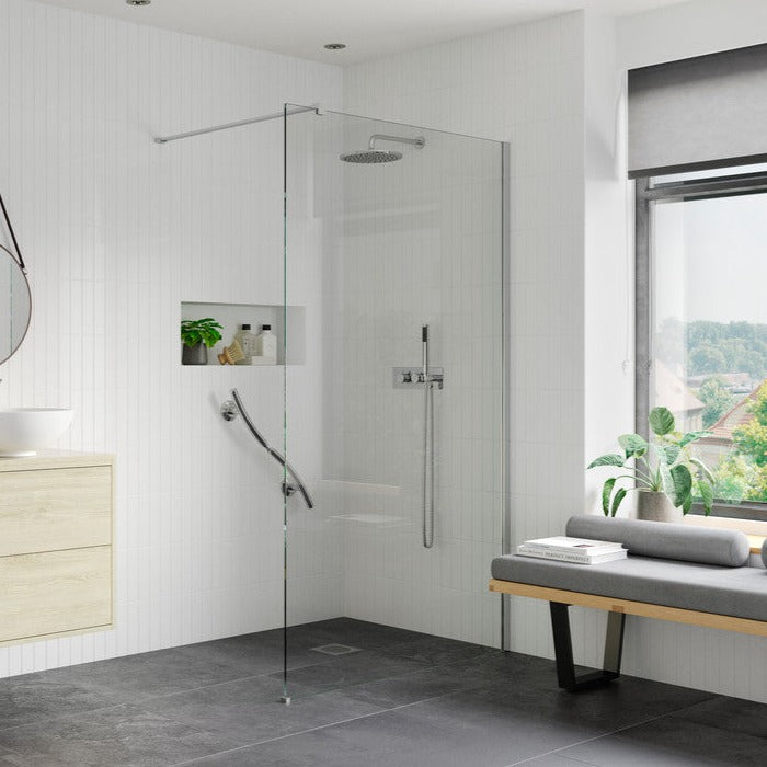 Capital8plus 1000mm Wetroom Panel & Floor-to-Ceiling Pole-Shower Enclosures-CAPCS0126-