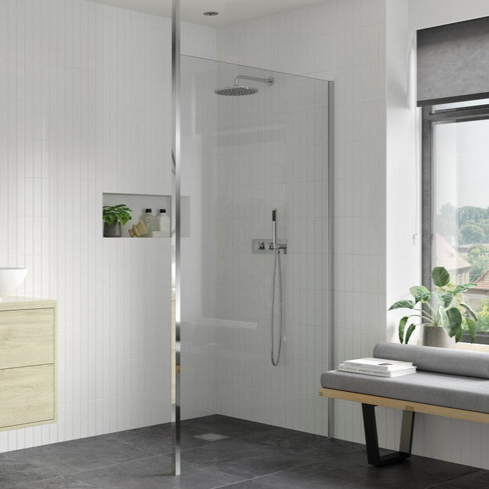 Capital8plus 1000mm Wetroom Panel & Floor-to-Ceiling Pole-Shower Enclosures-CAPCS0126-
