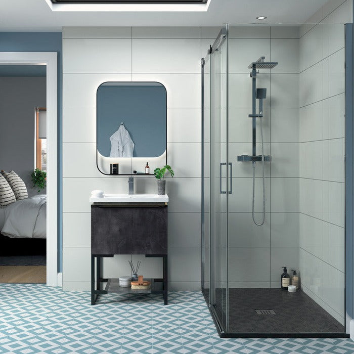 Capital8plus 1200mm Semi-Framed Sliding Door-Shower Enclosures-CAPCKU0870-