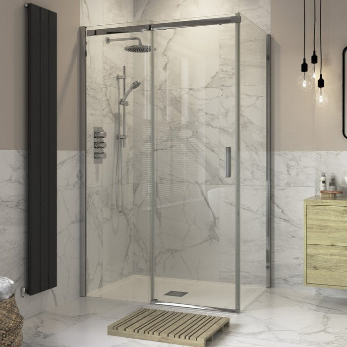 Capital8plus 1700mm Semi-Framed Sliding Door-Shower Enclosures-CAPCS0364-