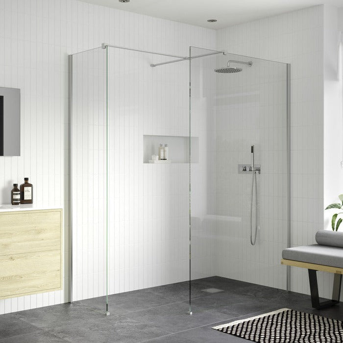 Capital8plus 800mm Wetroom Side Panel - Chrome-Shower Enclosures-CAPCKU0876-
