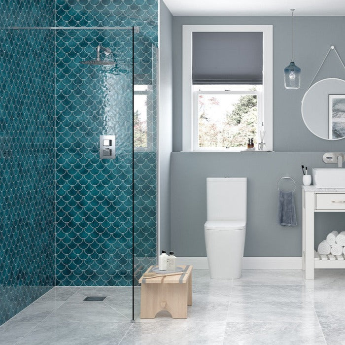 Capital8plus 900mm Wetroom Side Panel - Chrome-Shower Enclosures-CAPKU0877-